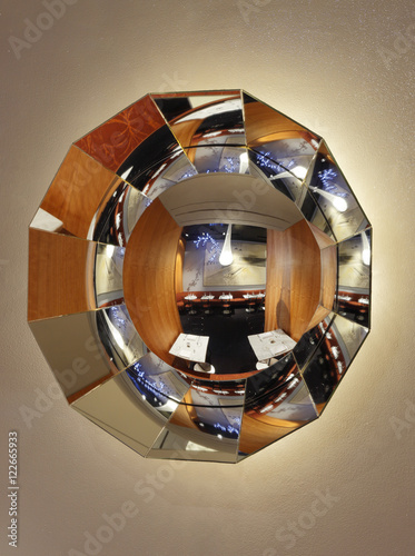 Reflections on a door knob, close up 