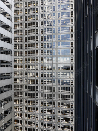 Exterior office block wall and windows 