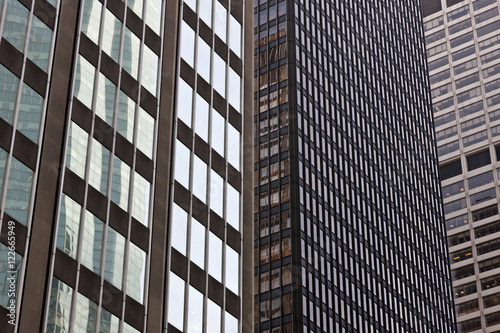 Exterior office block wall and windows, close up