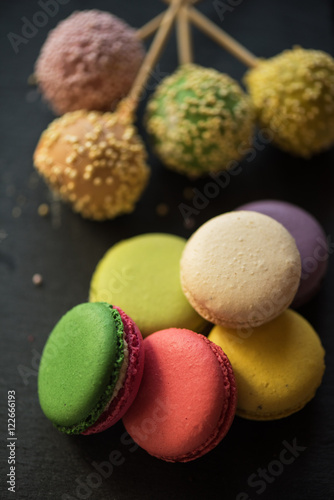 French colorful macarons