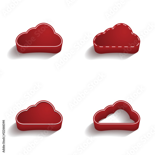 ikona 3D z obrysem zestaw