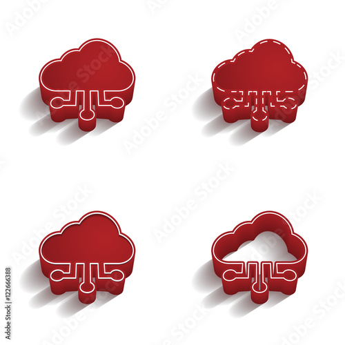 ikona 3D z obrysem zestaw