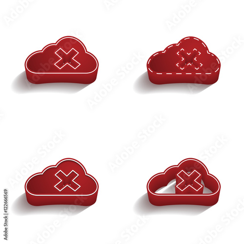 ikona 3D z obrysem zestaw