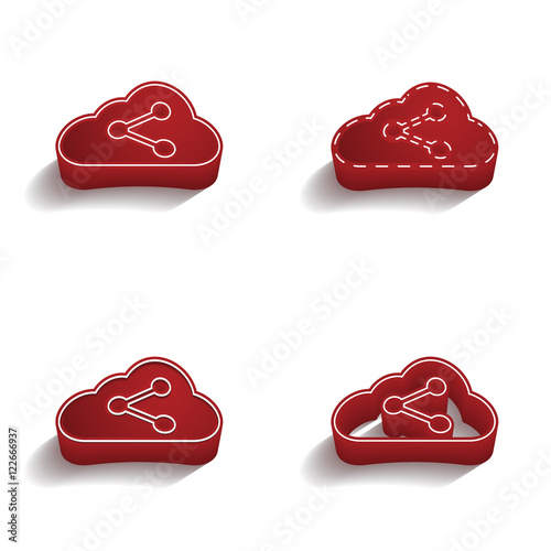 ikona 3D z obrysem zestaw