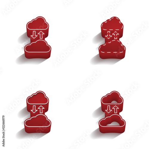 ikona 3D z obrysem zestaw