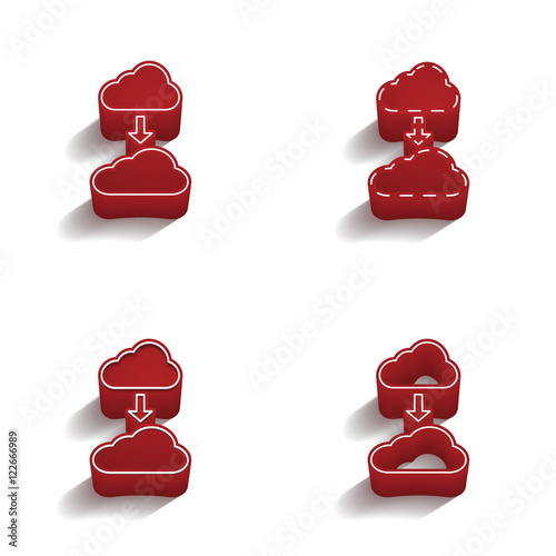 ikona 3D z obrysem zestaw