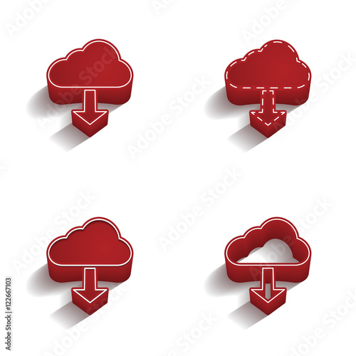 ikona 3D z obrysem zestaw