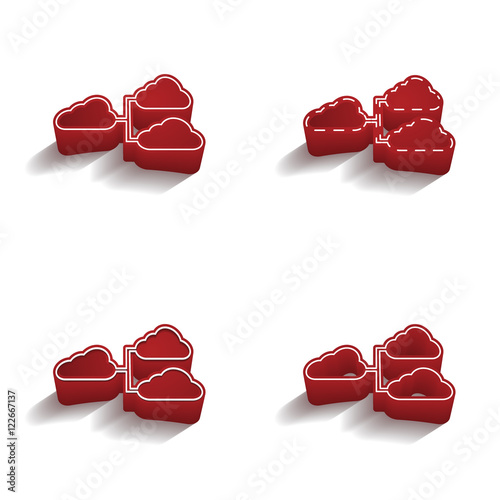 ikona 3D z obrysem zestaw