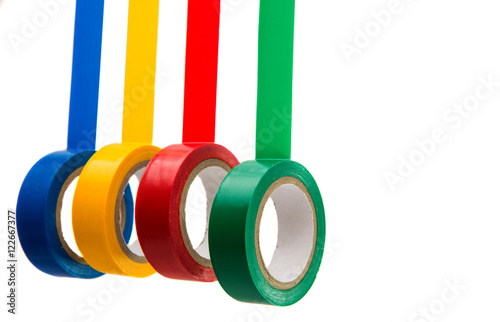 Quadro em tela colored insulating tape isolated