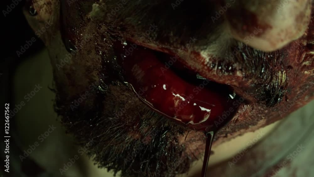 Zombies Mouth Dripping out Blood