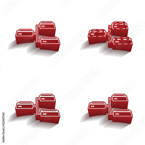 ikona 3D z obrysem zestaw