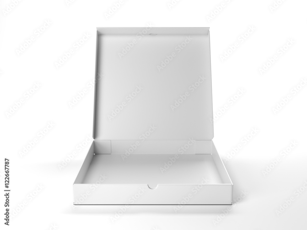 White opened cardboard package. 3d rendering