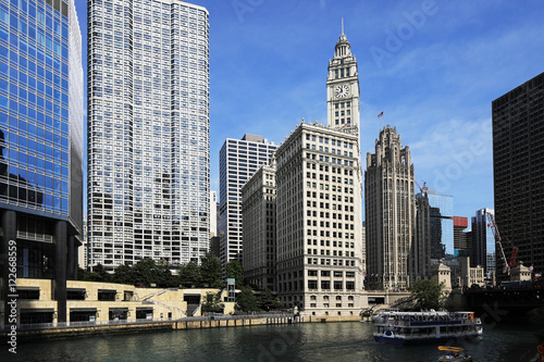 Aerial view of Chicago city center
