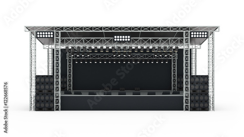 Podium concert stage isolated 3d rendering.