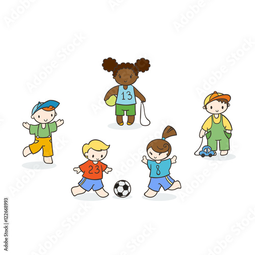 Set of cute doodle children.