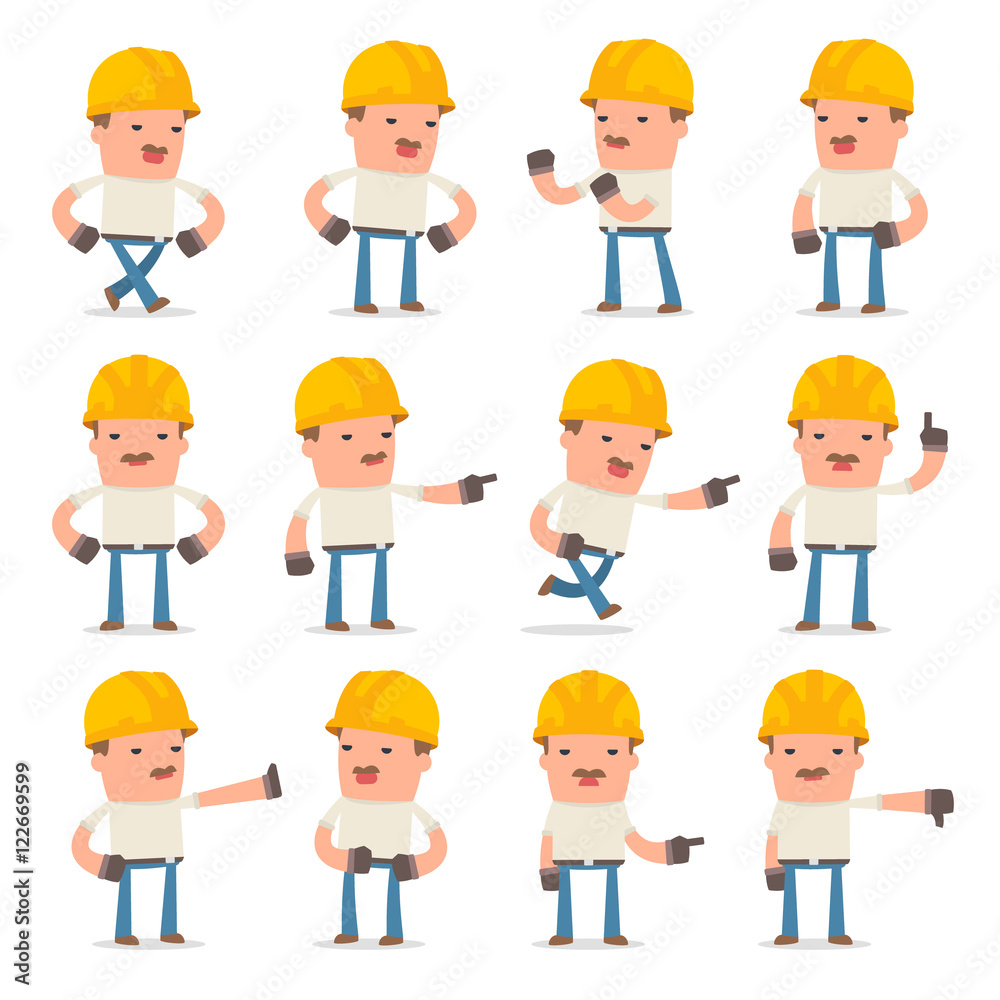 Set of Angry and Wrathful Character Handyman abuses and accuses Set of Angry and Wrathful Character Handyman abuses and accuses