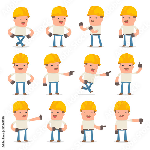 Set of Angry and Wrathful Character Handyman abuses and accuses