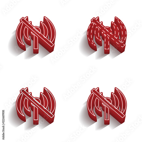 ikona 3D z obrysem zestaw