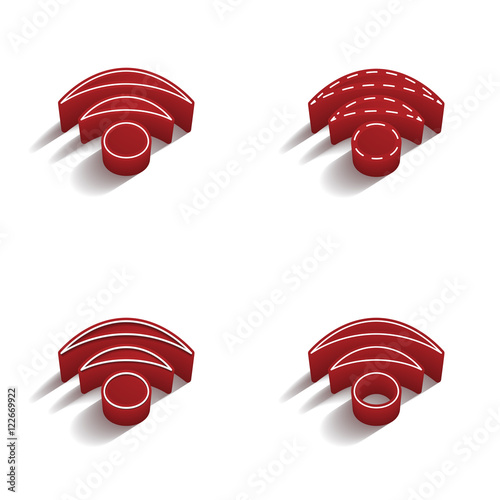 ikona 3D z obrysem zestaw