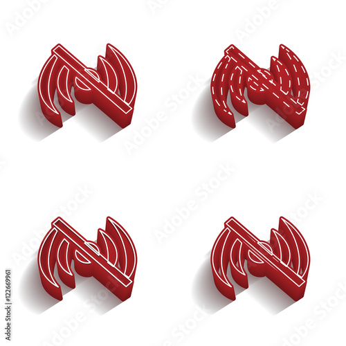 ikona 3D z obrysem zestaw