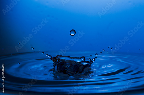 Drops, sprays, splashes of water on a colorful background