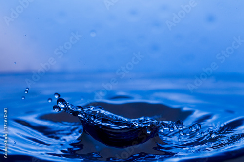 Drops, sprays, splashes of water on a colorful background