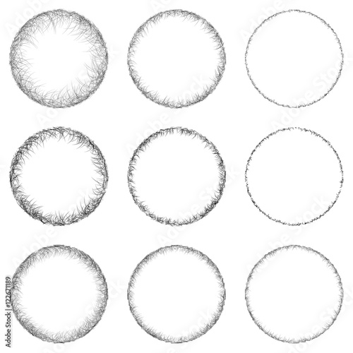 Sketch circle design element set