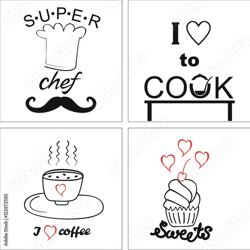 logo on the theme of cooking and food with inscriptions