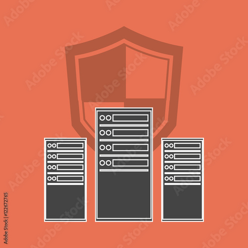 flat design data center related icons image vector illustration