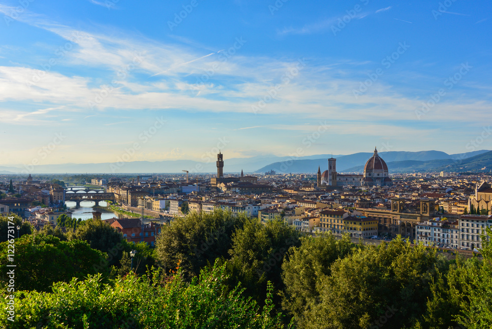 Florence (Italy) - The capital of Renaissance's art and Tuscany region. The landscape from Piazzale Michelangelo terrace.