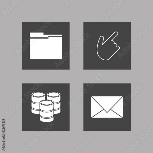 flat design data center related icons image vector illustration