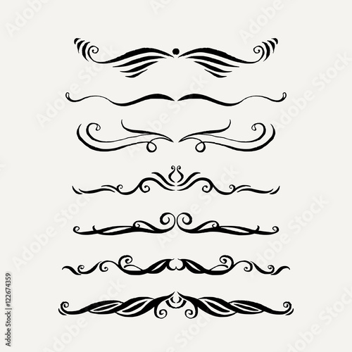 Vector set of elegant curls and swirls. Elements for design.