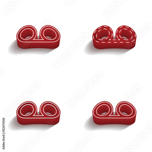 ikona 3D z obrysem zestaw