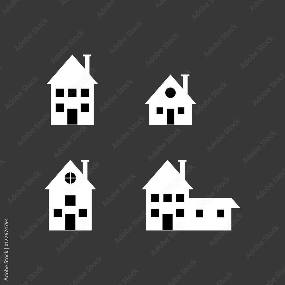 flat design assorted building type icons image vector illustration