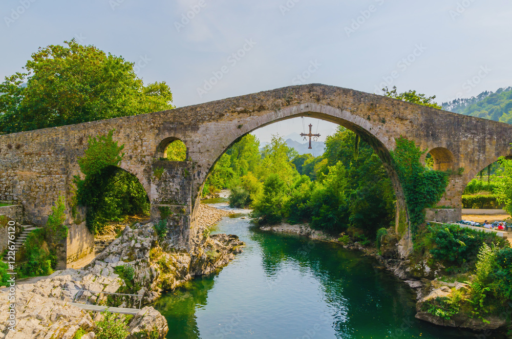 Roman bridge in cangas de onis