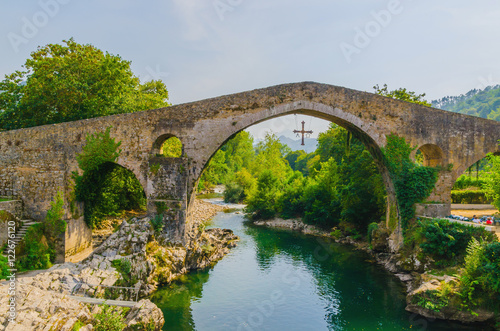 Roman bridge in cangas de onis