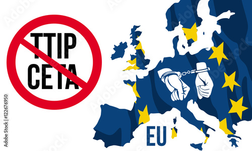 Obraz na płótnie STOP TTIP CETA w salonie