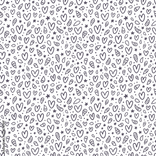 Doodle hearts pattern