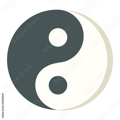Yin Yang icon isolated vector.