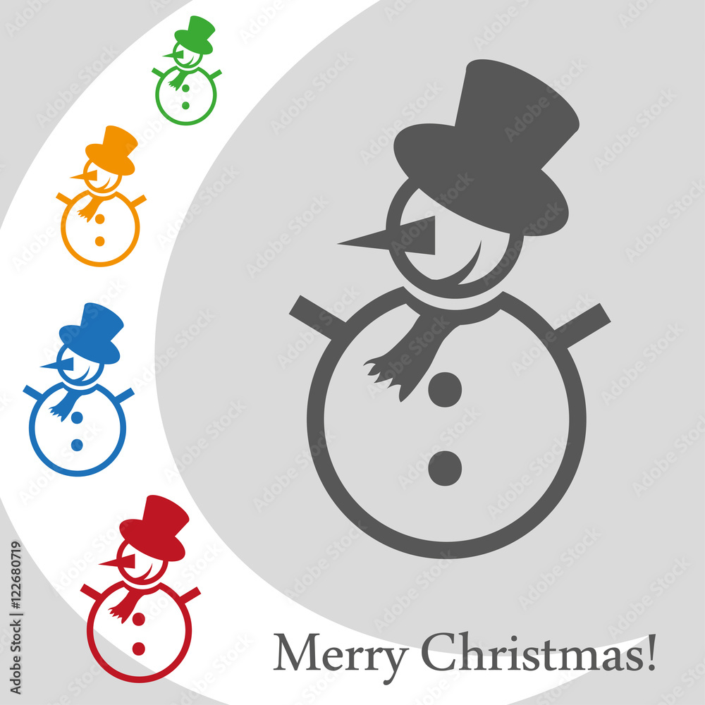 Christmas snowman. Сolorful christmas icon isolated on a gray background Christmas snowman. Сolorful christmas icon isolated on a gray background
