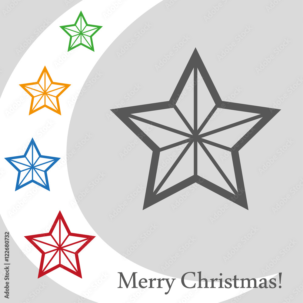 Christmas star. Сolorful christmas icon isolated on a gray background Christmas star. Сolorful christmas icon isolated on a gray background