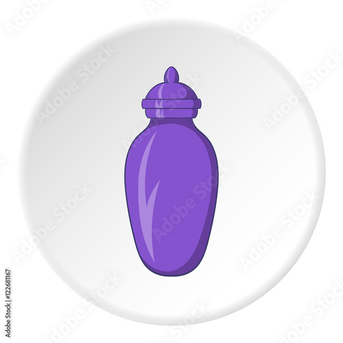 Urn for ashes icon in cartoon style isolated on white circle background. Death symbol vector illustration