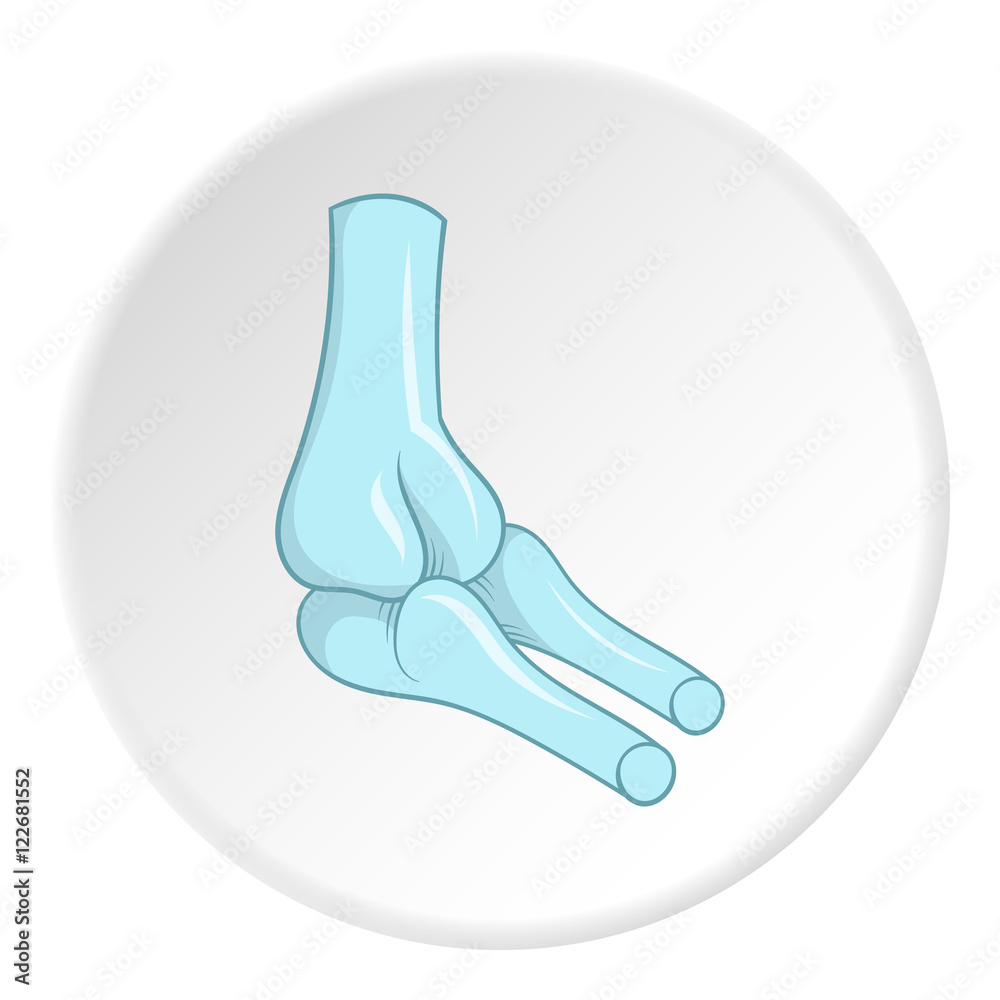 Bones icon in cartoon style isolated on white circle background. Human bones symbol vector illustration Bones icon in cartoon style isolated on white circle background. Human bones symbol vector illustration