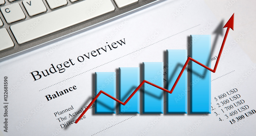 table with earnings with digits, calculator and diagram table with earnings with digits, calculator and diagram