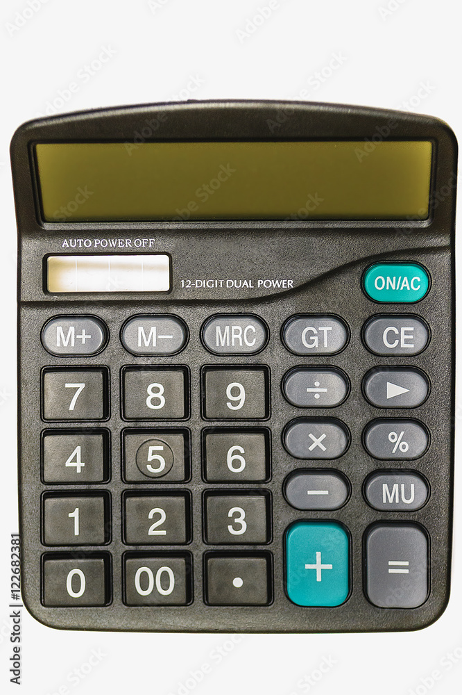 calculator isolated black on white background calculator isolated black on white background