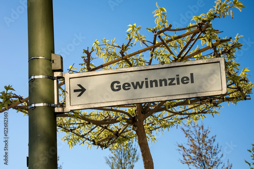 Schild 145 - Gewinnziel photo