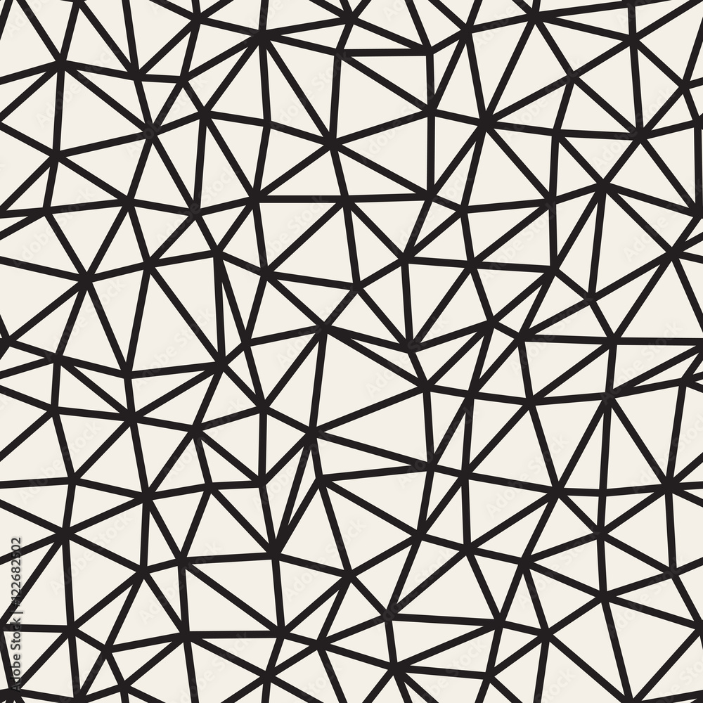 Vector Seamless Black and White Irregular Triangle Grid Pattern Vector Seamless Black and White Irregular Triangle Grid Pattern
