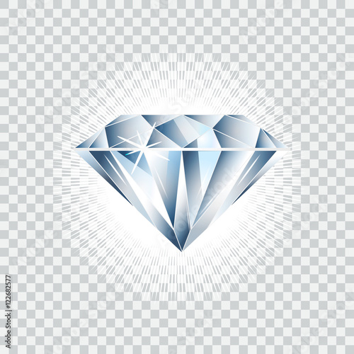 Diamond realistic vector illustration. Brilliant isolated photo
