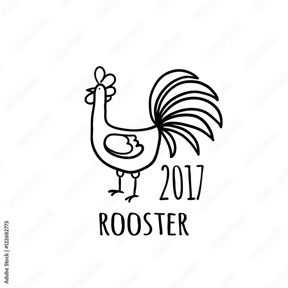 Naklejka premium Rooster Logo template. 2017 vector illustration.