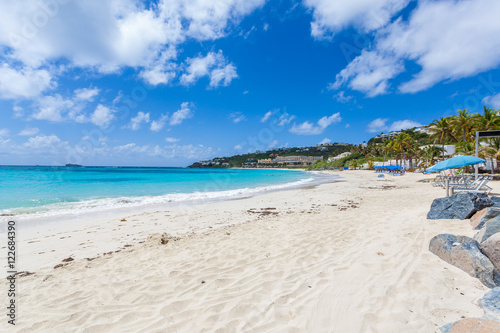 Fototapeta Naklejka Na Ścianę i Meble -  Beach in Sint Maarten Island & Saint Martin Island, French West Caribbean